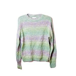 Abound green color block crew neck Sweater women’s L Blogger